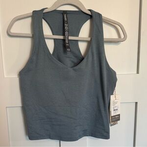 Vuori Halo Performance Crop 2.0 in Smoke Blue Heather - size xl